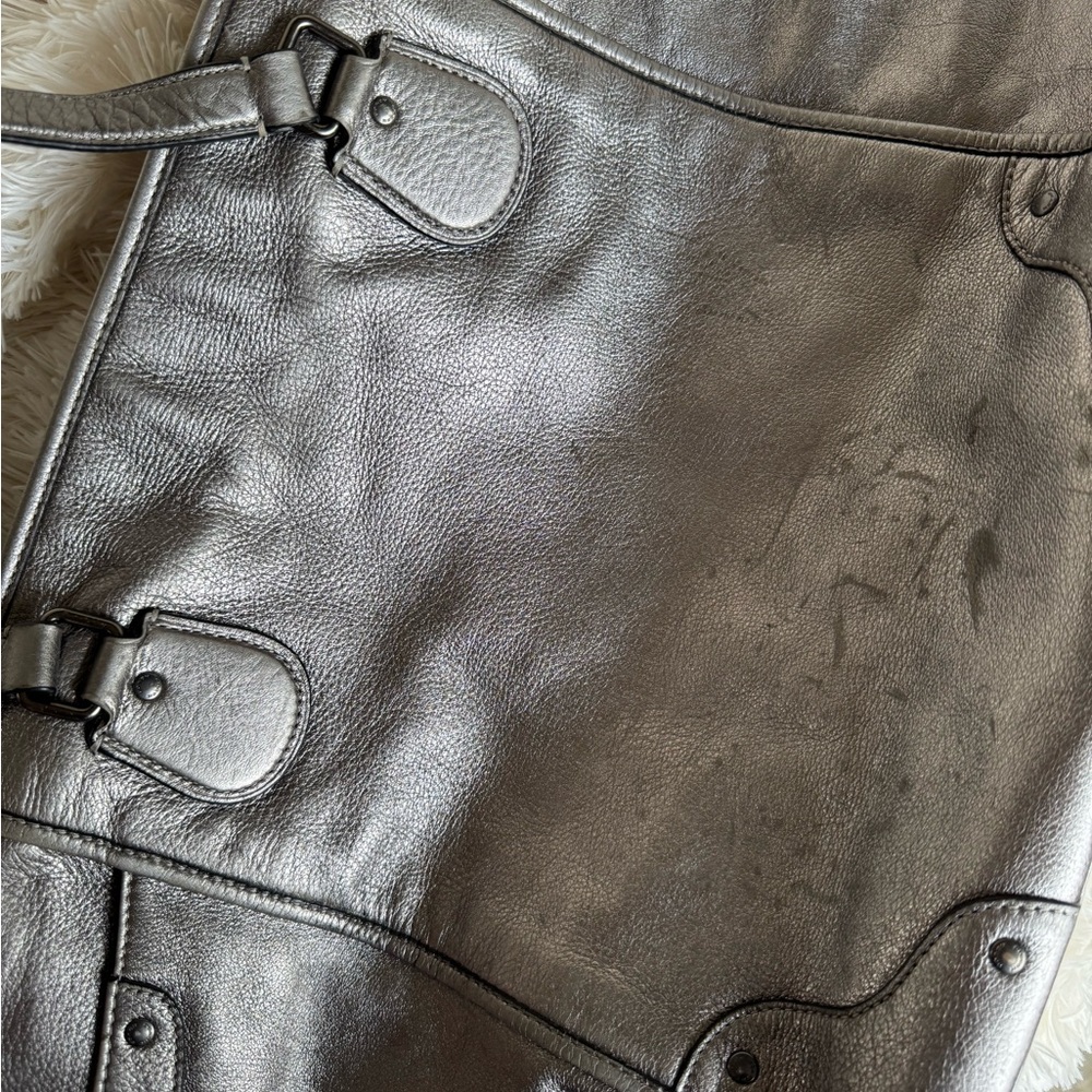 Metallic Silver Coach Tote - Picture 11 of 12